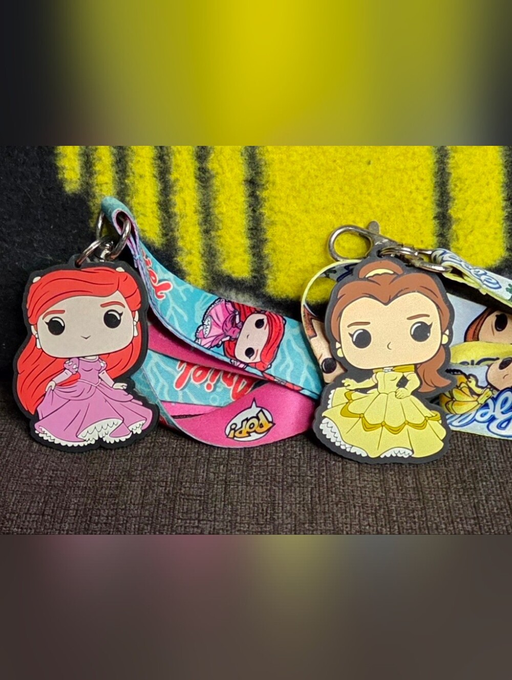 Funko Pop Disney Princess Ariel And Princess Belle Lanyards